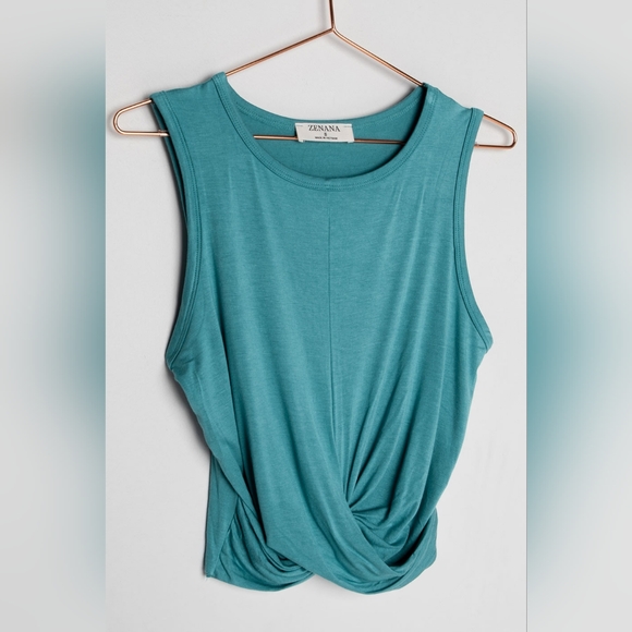 🌻2 for $20 |  Zenana Knotted Crop Tank Top - Picture 7 of 15